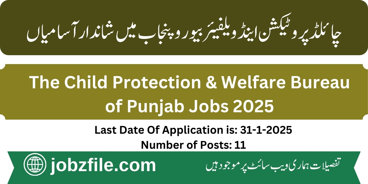 Child Protection & Welfare Bureau of Punjab Jobs 2025